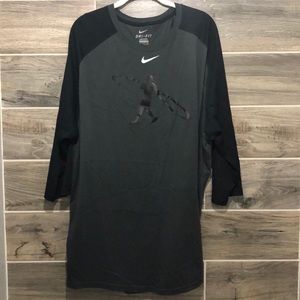 Nike Black and Dark Grey Dri-Fit Shirt